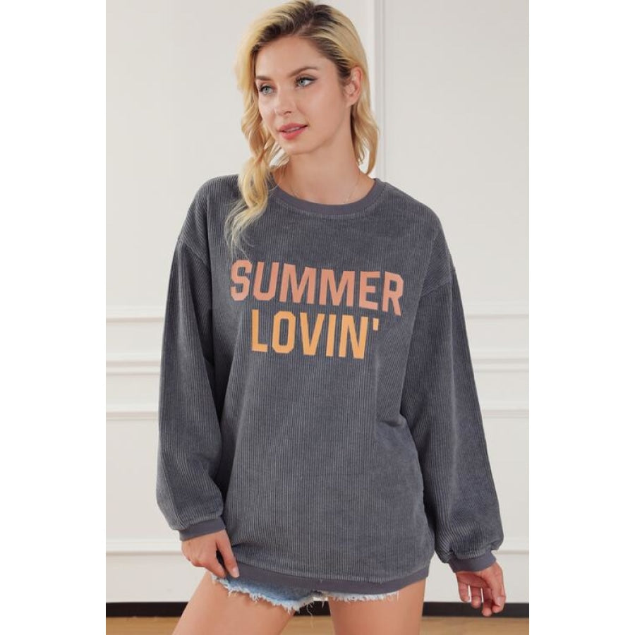 SUMMER LOVIN’ Graphic Sweatshirt Charcoal / S