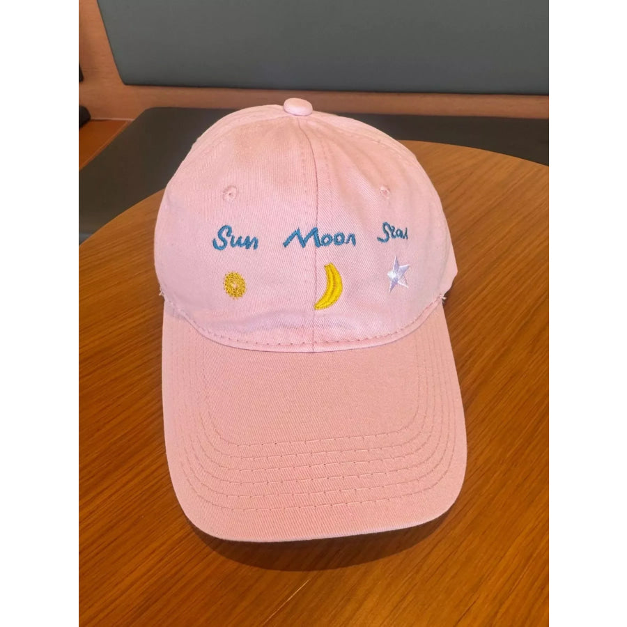 Sun Moon Star Embroidered Baseball Cap Apparel and Accessories