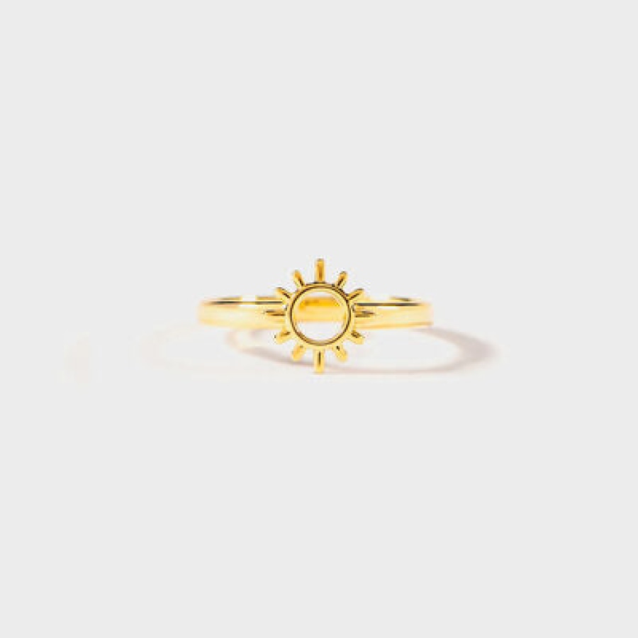 Sun Shape 18K Gold-Plated Ring Gold / 6 Apparel and Accessories