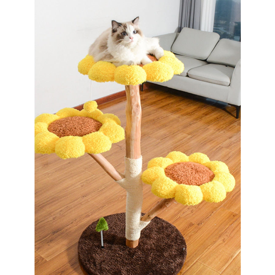 Sunflower Multi-Level Cat Tree & Condo Yellow / ONESIZE Apparel and Accessories