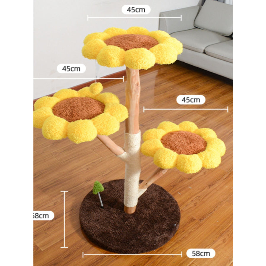 Sunflower Multi-Level Cat Tree & Condo Yellow / ONESIZE Apparel and Accessories