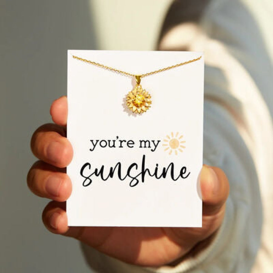 Sunflower Shape 18K Gold-Plated Pendant Necklace Gold / One Size Apparel and Accessories