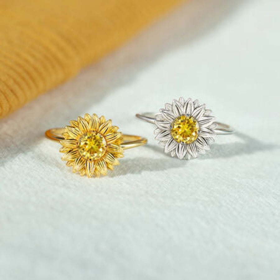 Sunflower Zircon 18K Gold-Plated Ring Clothing