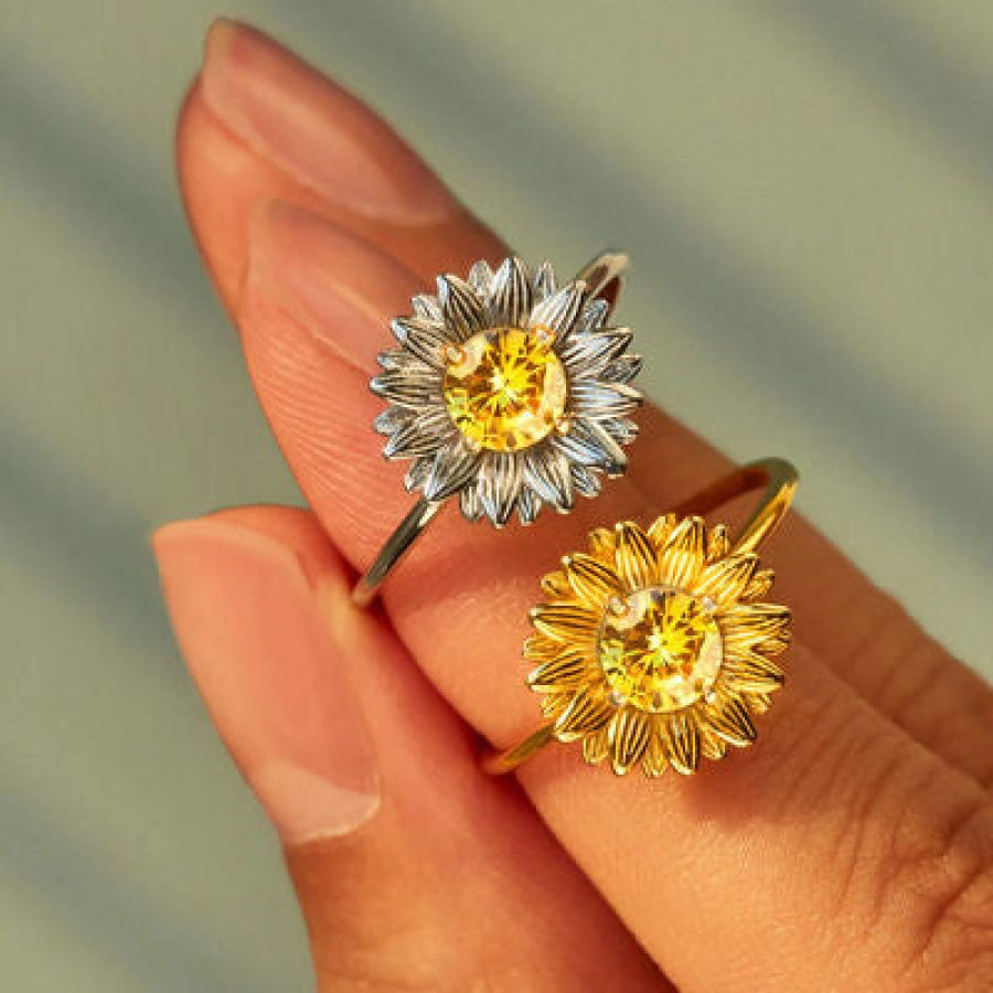 Sunflower Zircon 18K Gold-Plated Ring Clothing