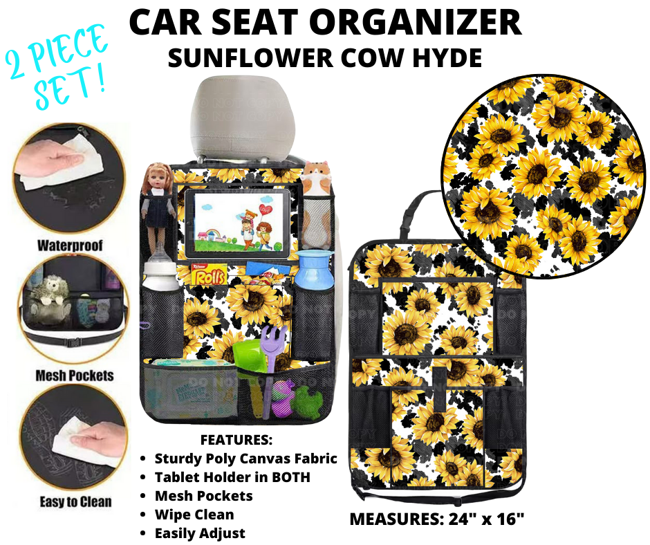 Preorder Custom 2-Piece Car Seat Organisers - Closes 2 Jan - ETA mid Apr 2025