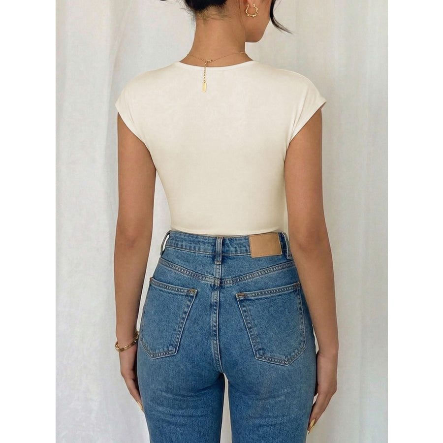 Surplice Cap Sleeve Bodysuit Apparel and Accessories