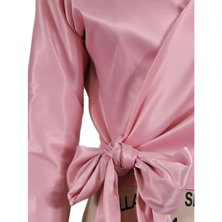 Surplice Long Sleeve Blouse Apparel and Accessories