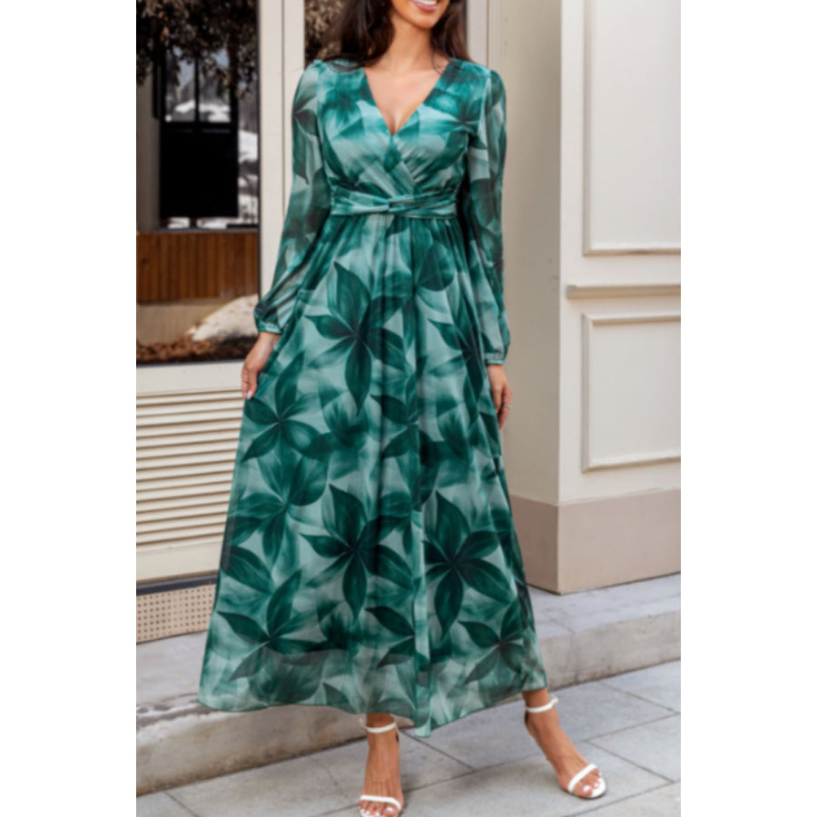 Surplice Long Sleeve Dress Apparel and Accessories