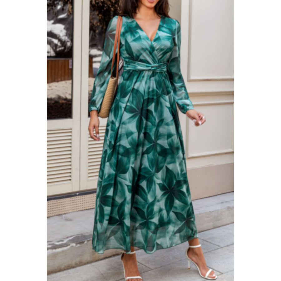 Surplice Long Sleeve Dress Apparel and Accessories