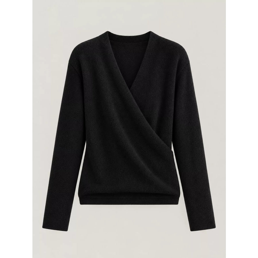 Surplice Long Sleeve Sweater Apparel and Accessories