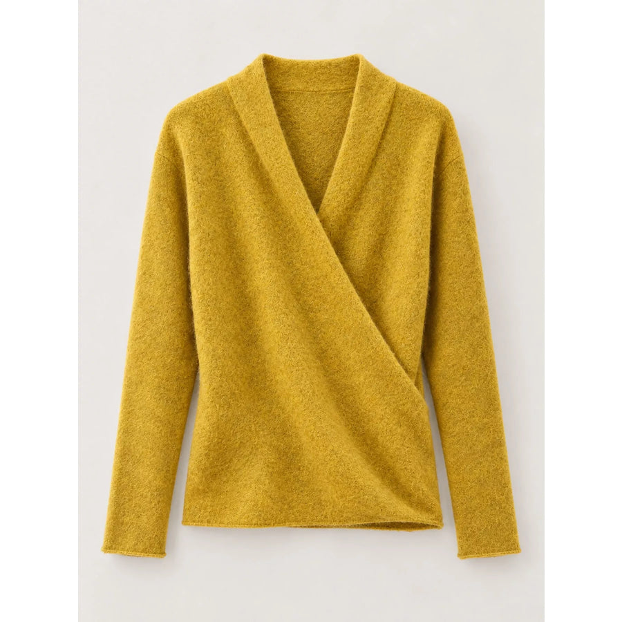 Surplice Long Sleeve Sweater Apparel and Accessories