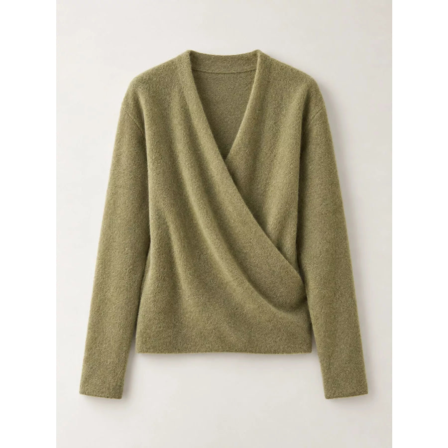 Surplice Long Sleeve Sweater Apparel and Accessories
