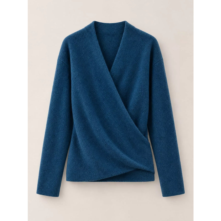 Surplice Long Sleeve Sweater Apparel and Accessories