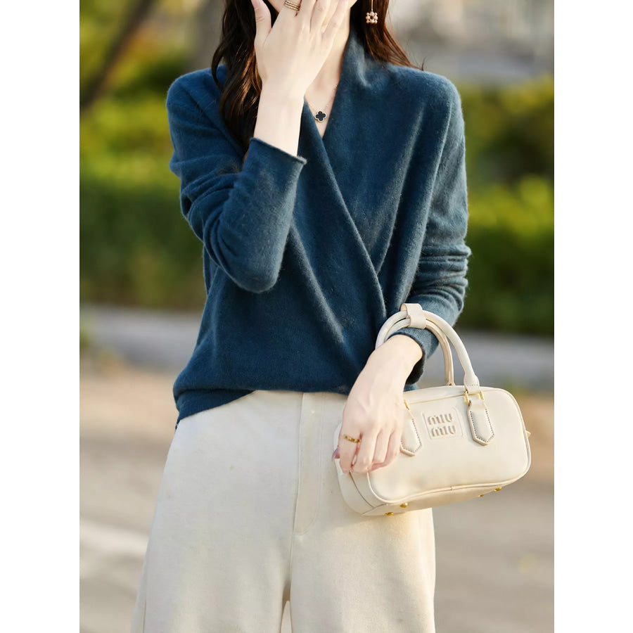 Surplice Long Sleeve Sweater Apparel and Accessories