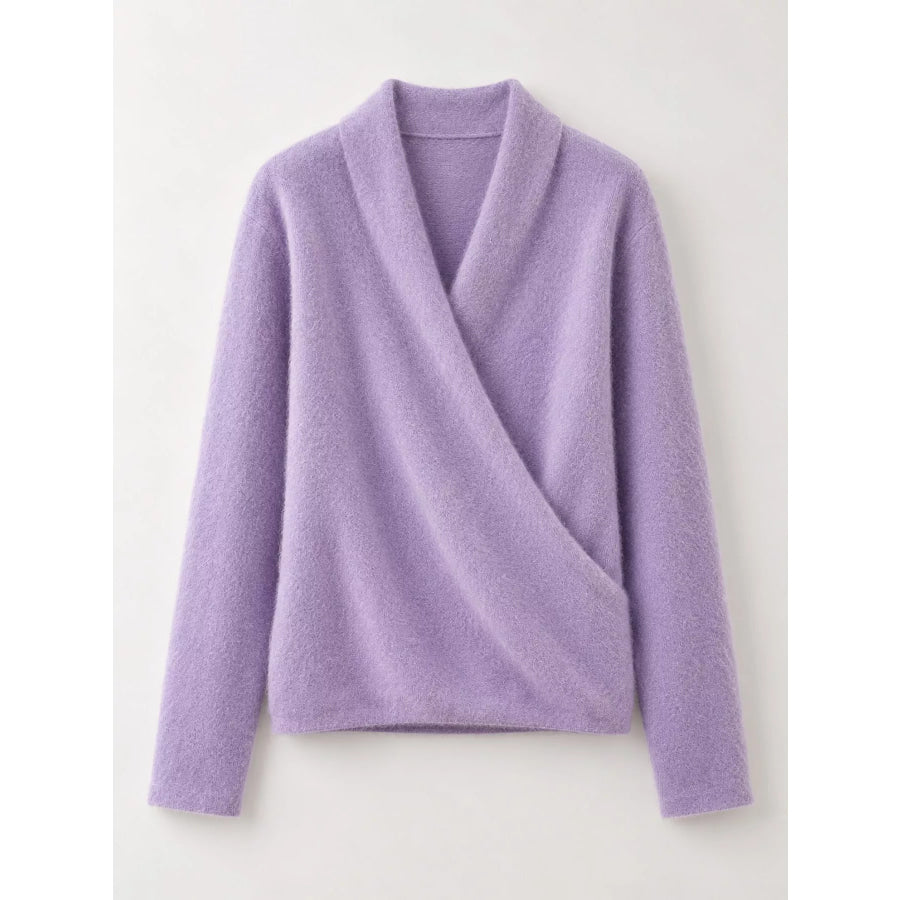 Surplice Long Sleeve Sweater Apparel and Accessories