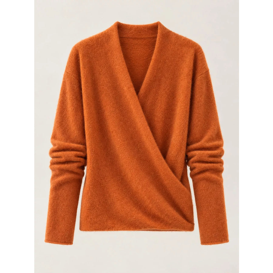Surplice Long Sleeve Sweater Apparel and Accessories