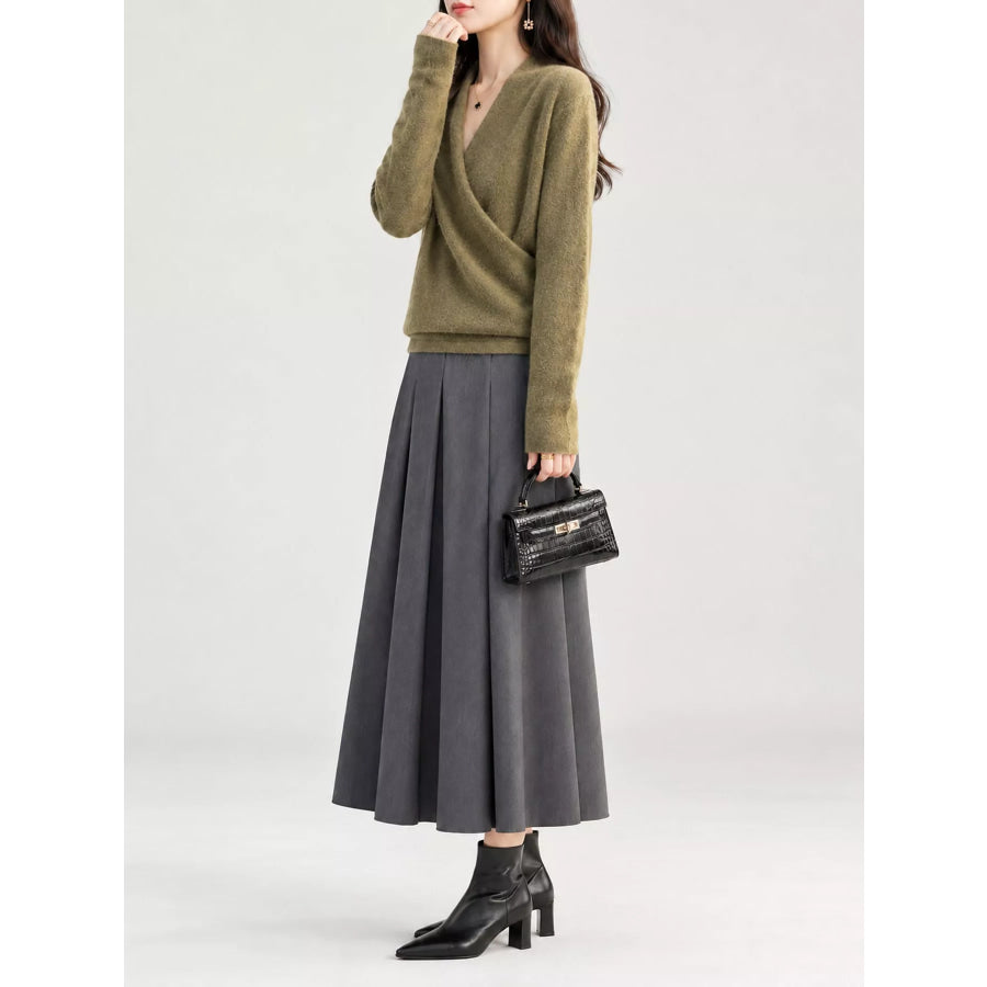 Surplice Long Sleeve Sweater Apparel and Accessories