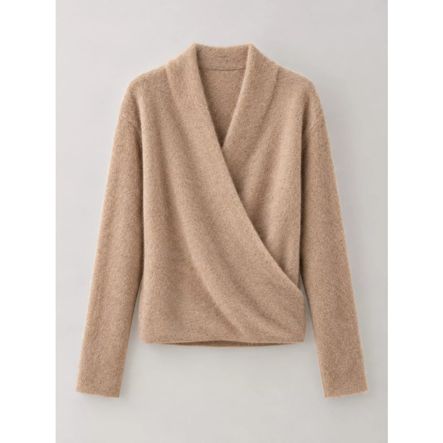 Surplice Long Sleeve Sweater Apparel and Accessories