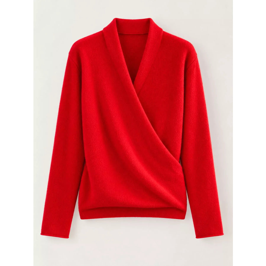 Surplice Long Sleeve Sweater Apparel and Accessories