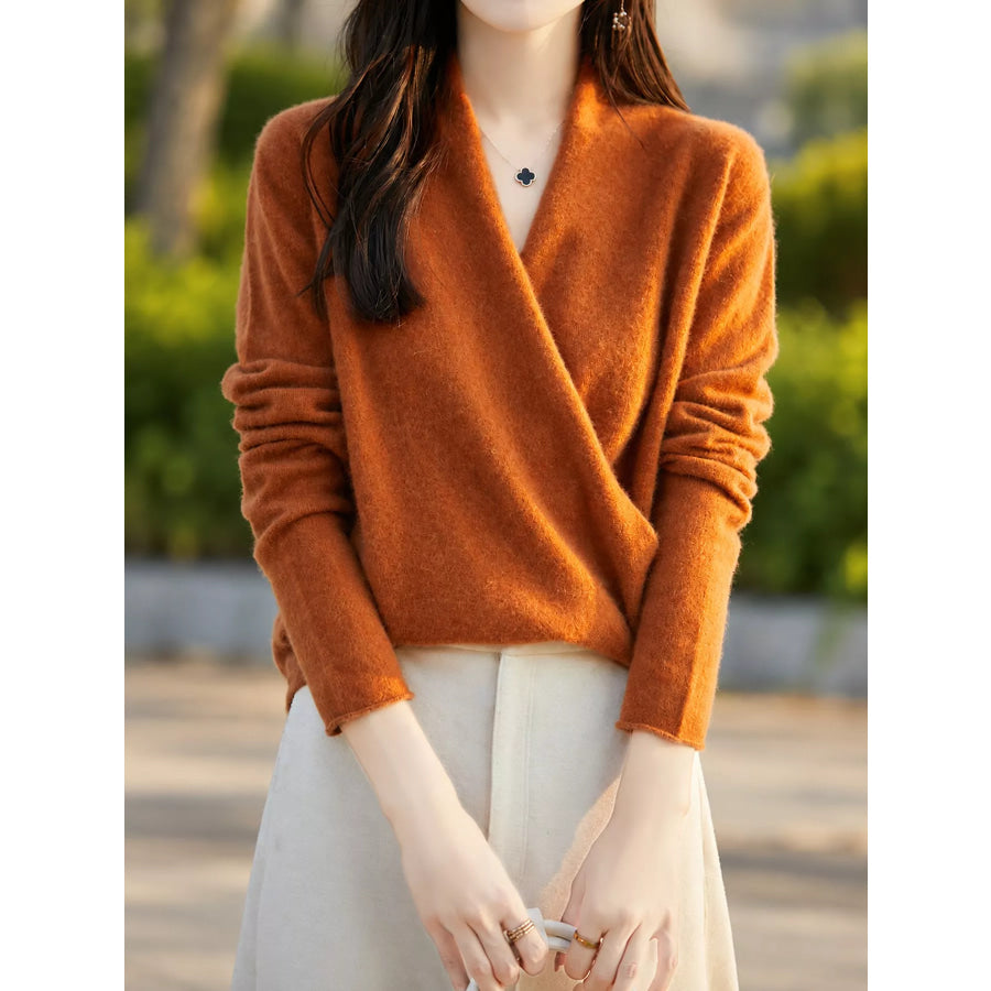 Surplice Long Sleeve Sweater Orange / S Apparel and Accessories