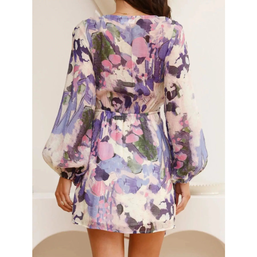 Surplice Long Sleeve Tie Waist Dress Apparel and Accessories