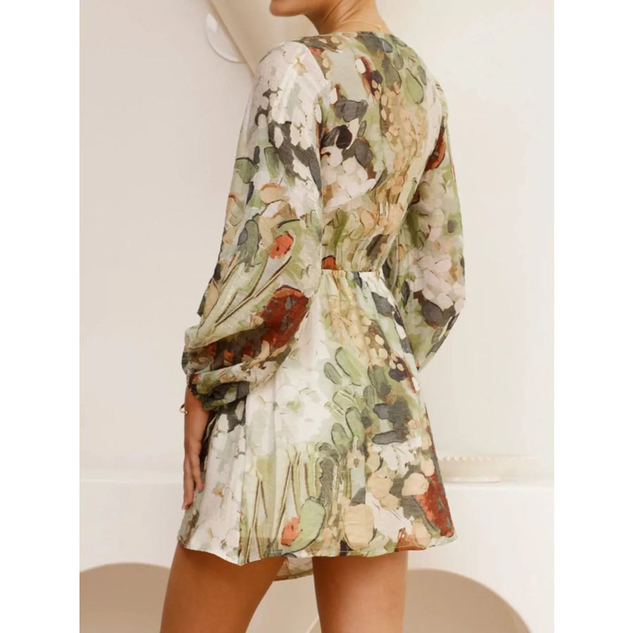 Surplice Long Sleeve Tie Waist Dress Apparel and Accessories