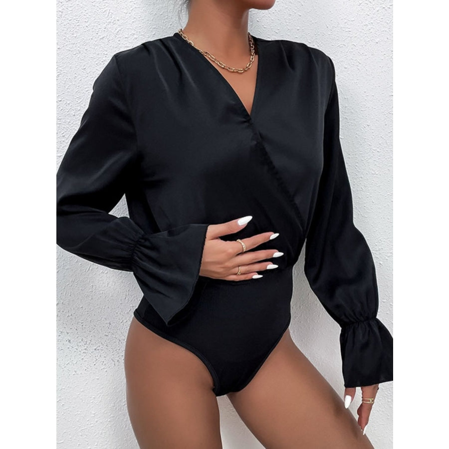 Surplice Neck Flounce Sleeve Bodysuit