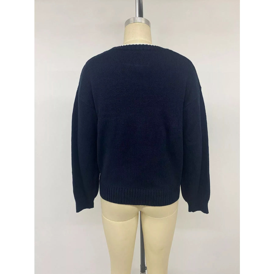 Swan Dropped Shoulder Sweater Apparel and Accessories