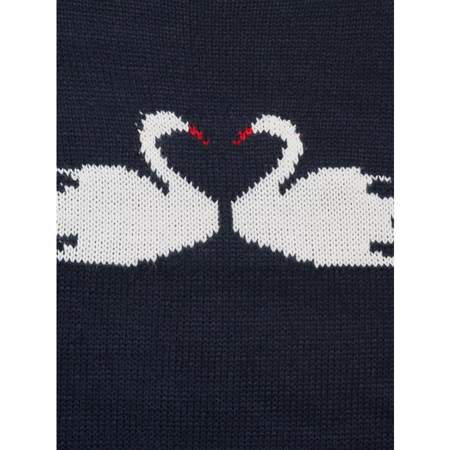 Swan Dropped Shoulder Sweater Apparel and Accessories