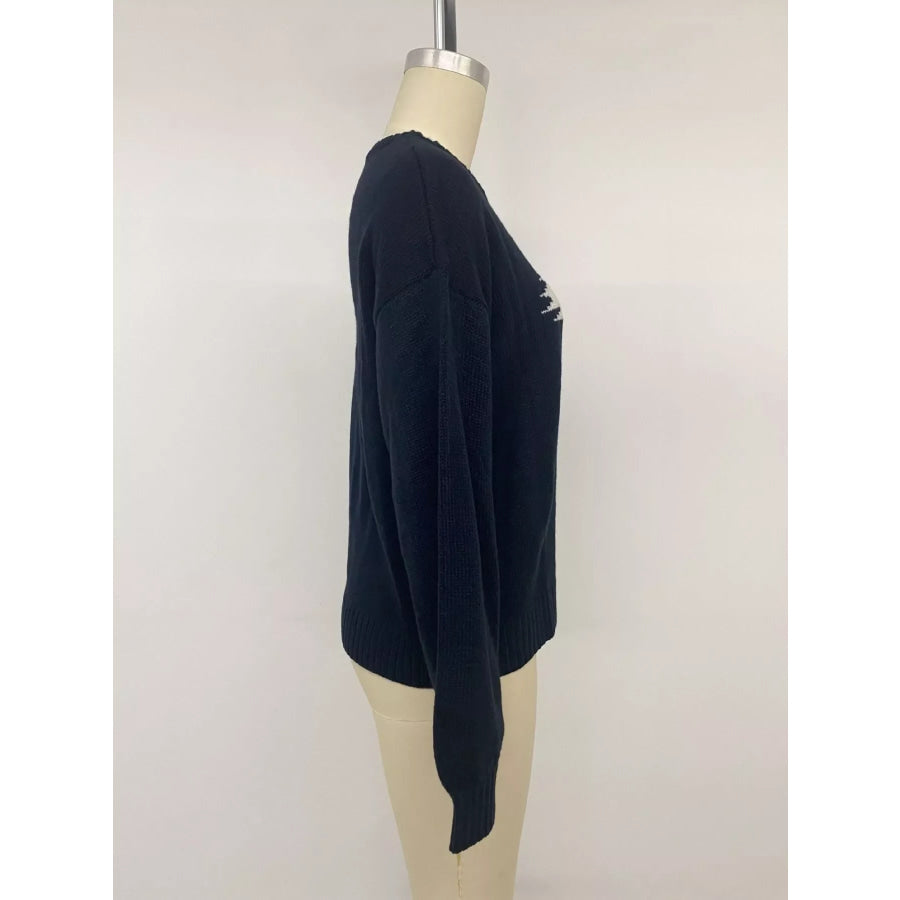 Swan Dropped Shoulder Sweater Apparel and Accessories