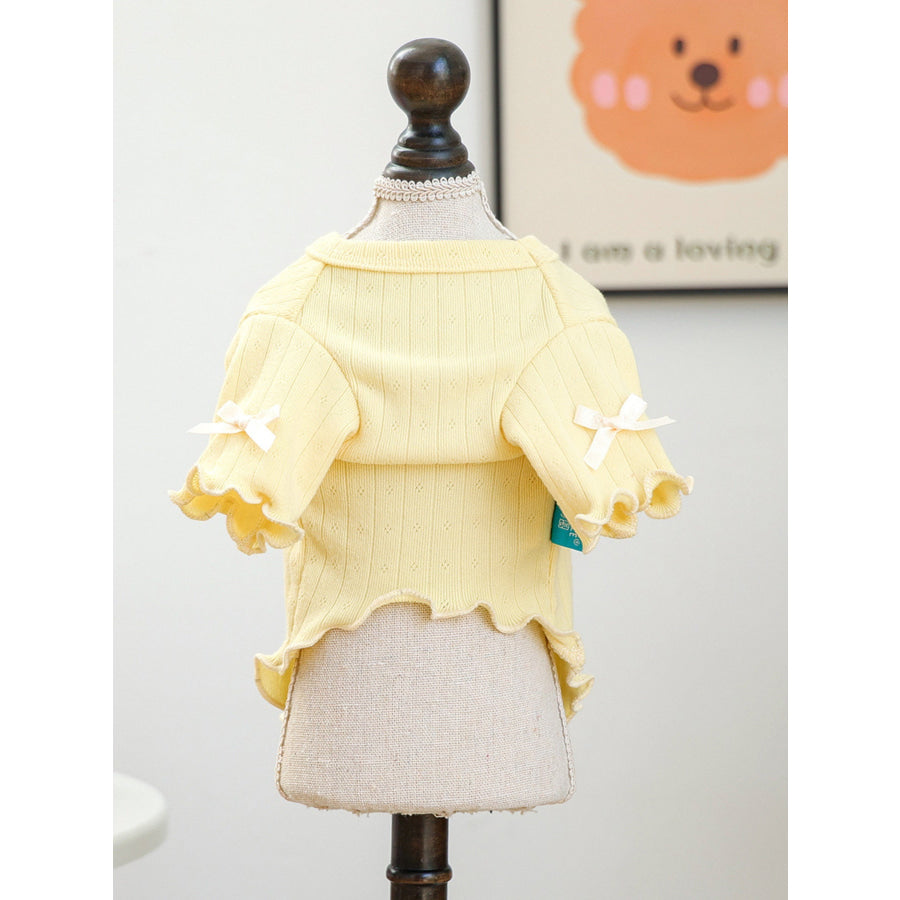 Sweet Bear Patch Ribbed Pet Top Apparel and Accessories