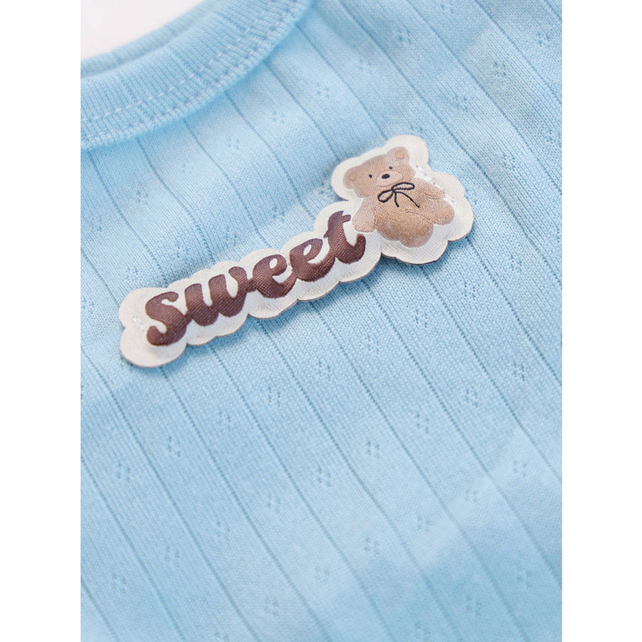 Sweet Bear Patch Ribbed Pet Top Apparel and Accessories