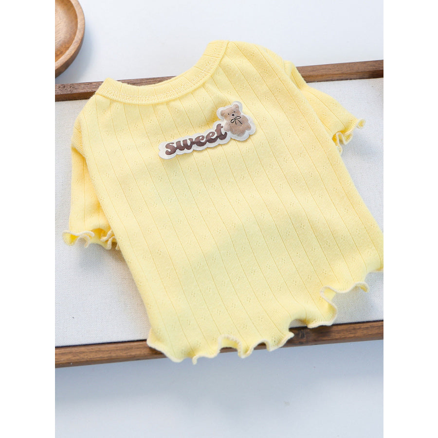 Sweet Bear Patch Ribbed Pet Top Apparel and Accessories