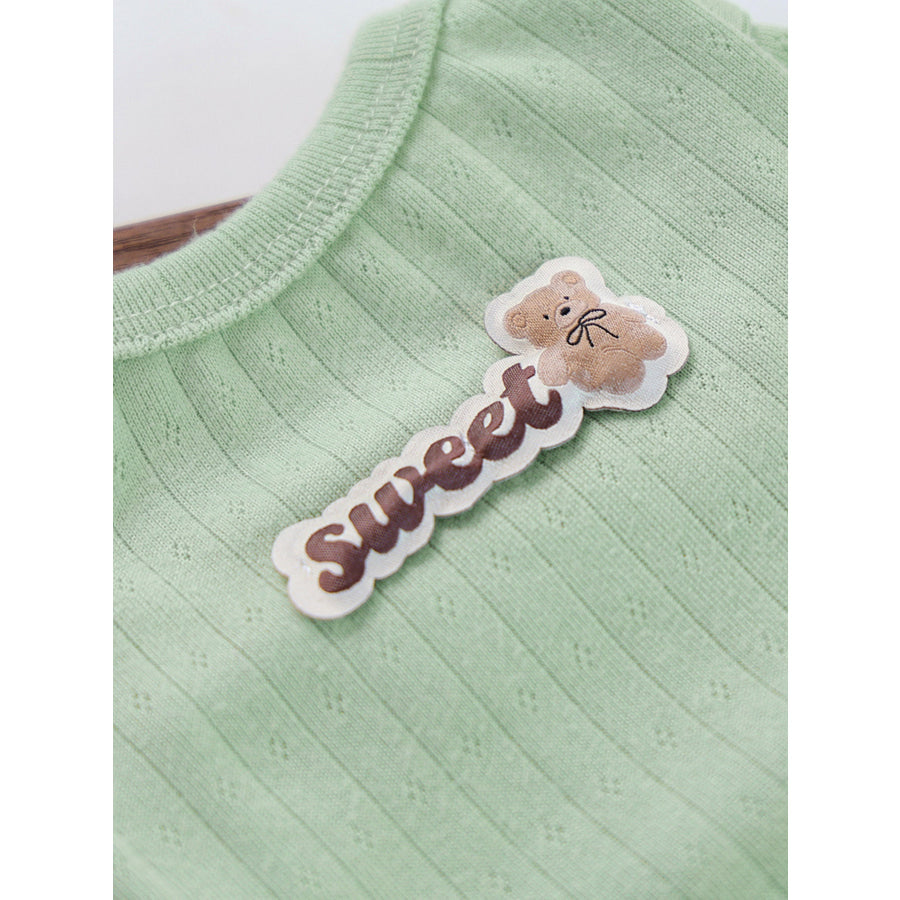 Sweet Bear Patch Ribbed Pet Top Apparel and Accessories