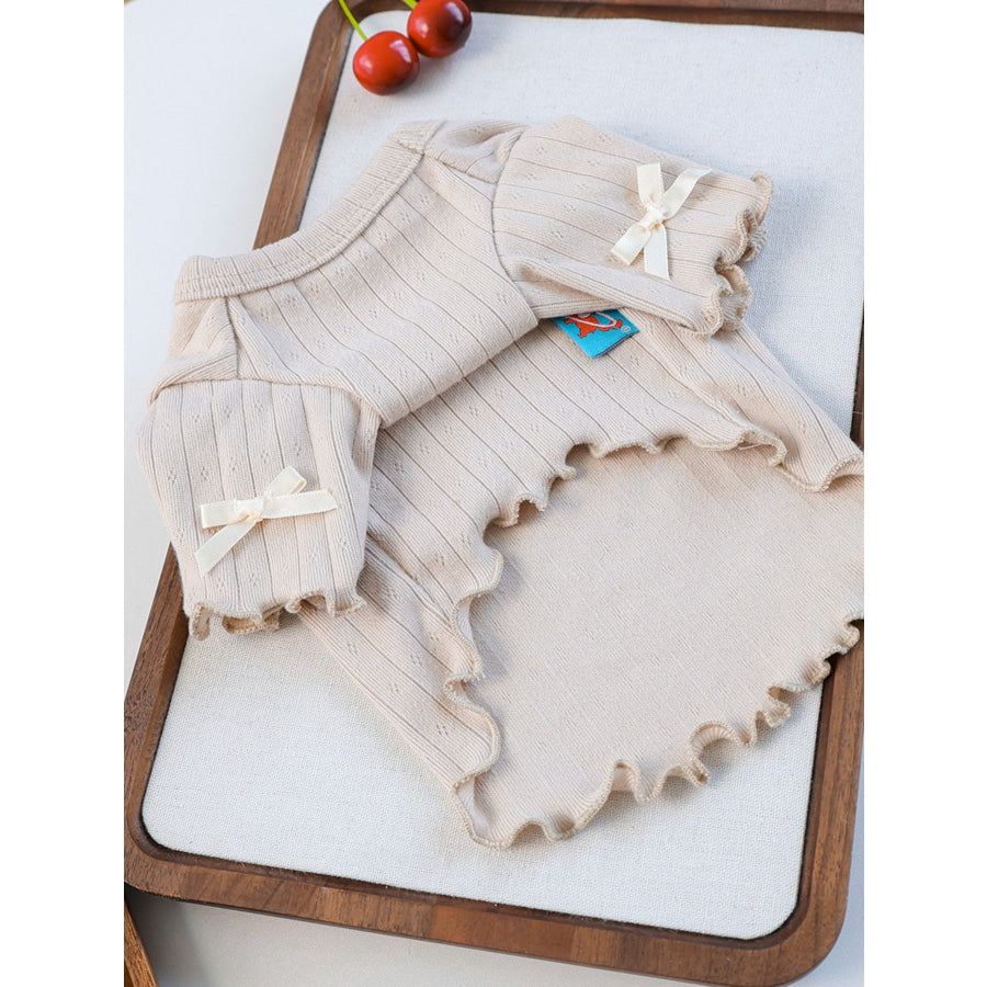 Sweet Bear Patch Ribbed Pet Top Apparel and Accessories