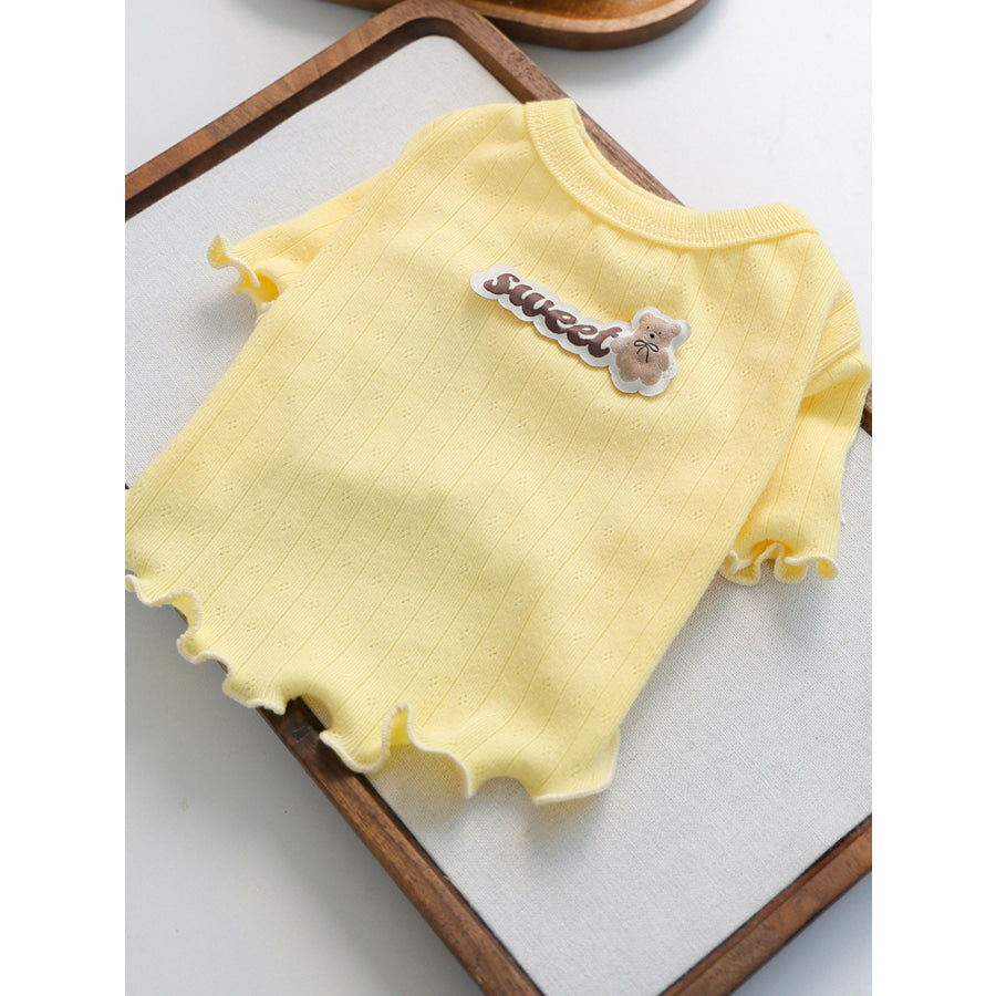 Sweet Bear Patch Ribbed Pet Top Apparel and Accessories
