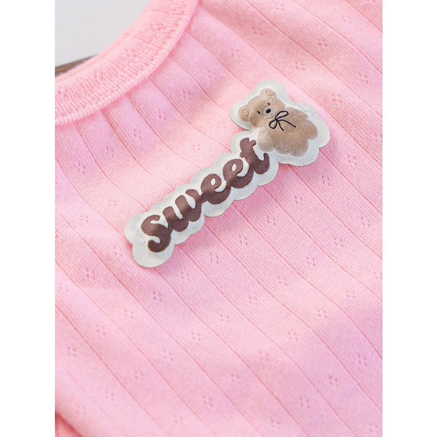 Sweet Bear Patch Ribbed Pet Top Apparel and Accessories