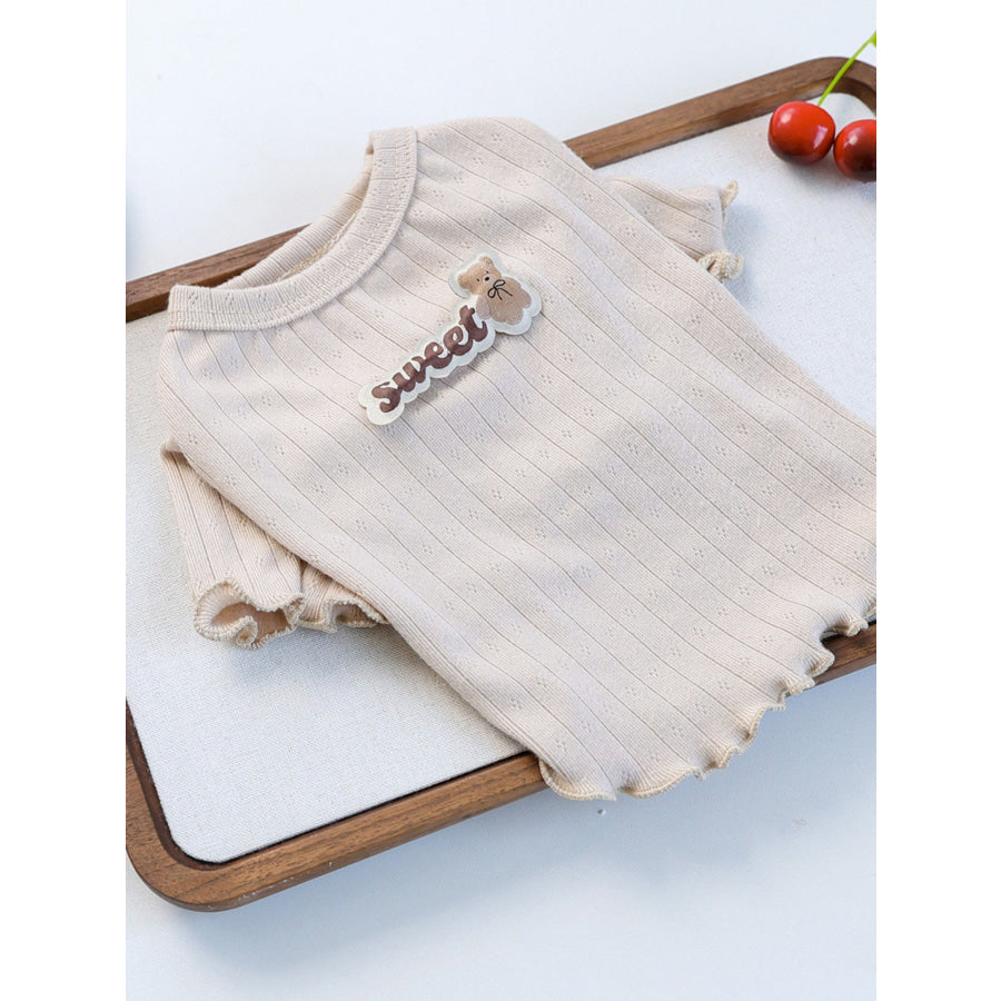 Sweet Bear Patch Ribbed Pet Top Brown / XS Apparel and Accessories