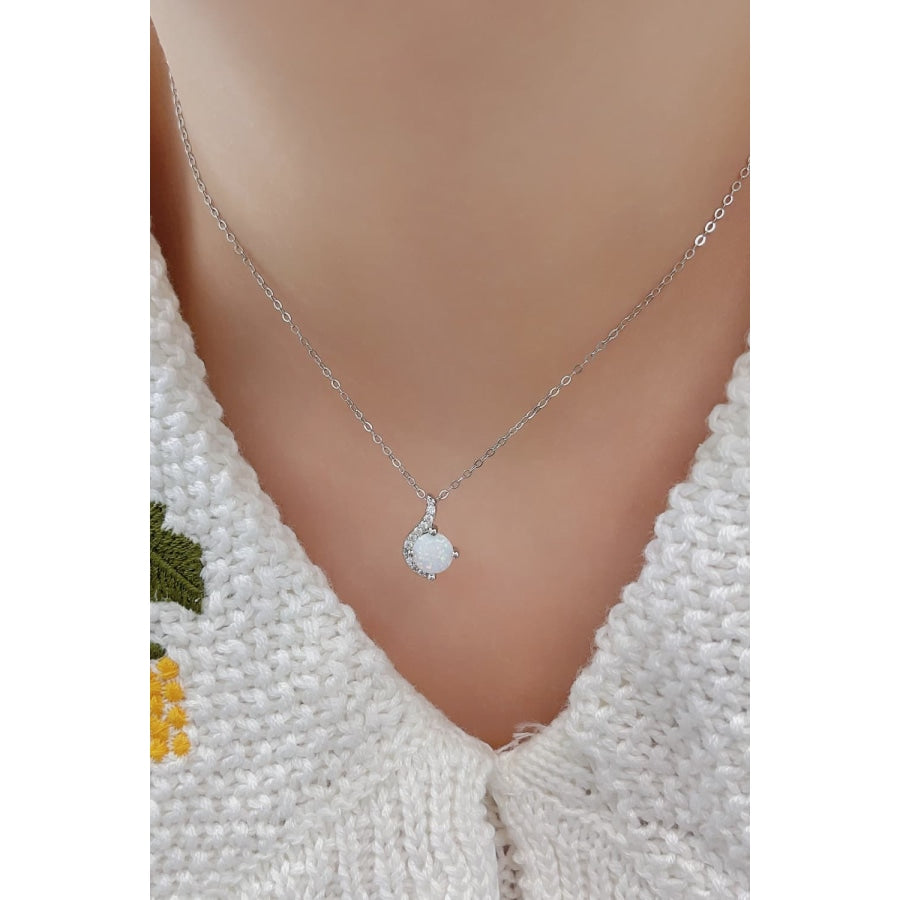 Sweet Beginnings Opal Pendant Necklace White / One Size