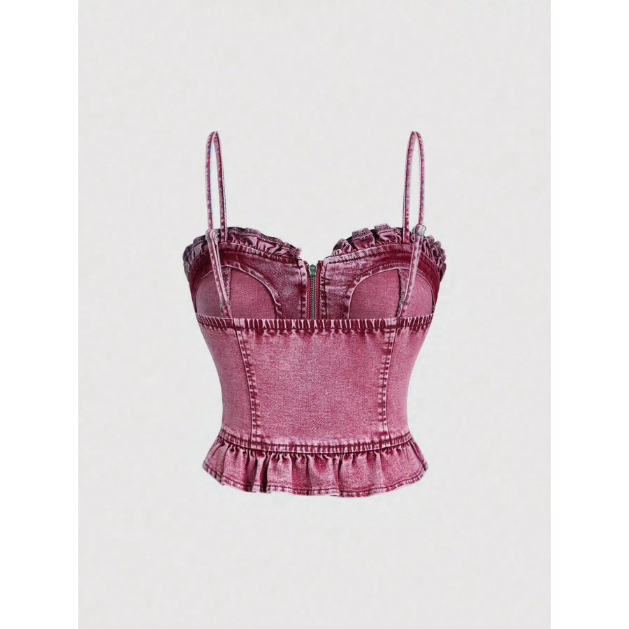 Sweetheart Neck Denim Cami Apparel and Accessories