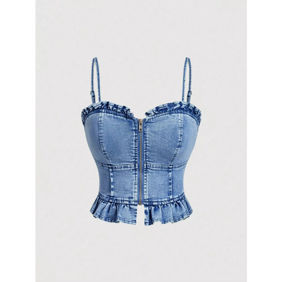 Sweetheart Neck Denim Cami Blue / XS Apparel and Accessories