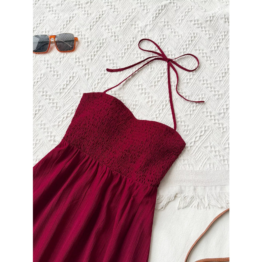 Sweetheart Neck Halter Neck Tiered Dress Apparel and Accessories