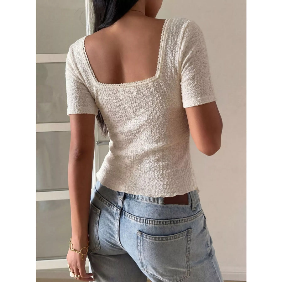 Sweetheart Neck Layered Ruffle Top Apparel and Accessories