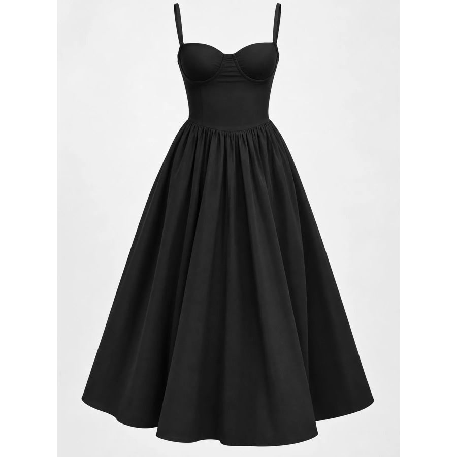 Sweetheart Neck Midi Cami Dress Apparel and Accessories