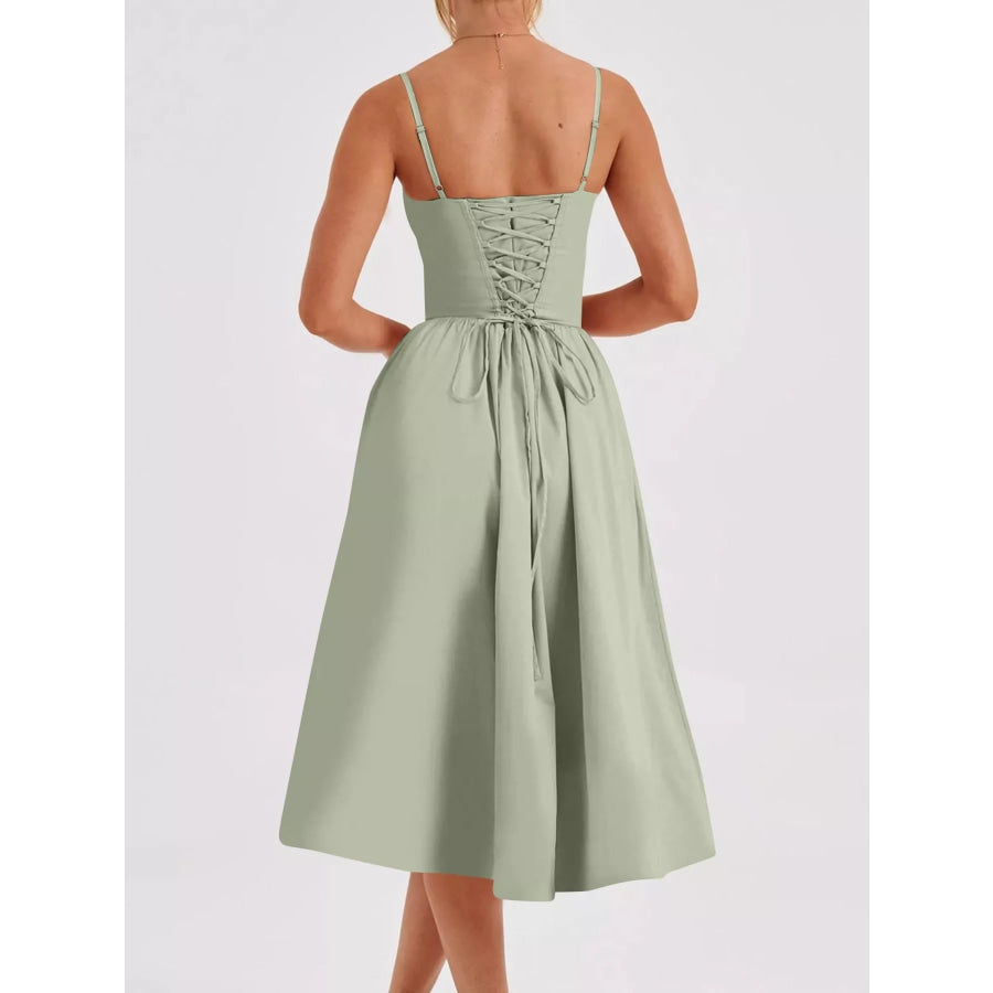 Sweetheart Neck Midi Cami Dress Apparel and Accessories
