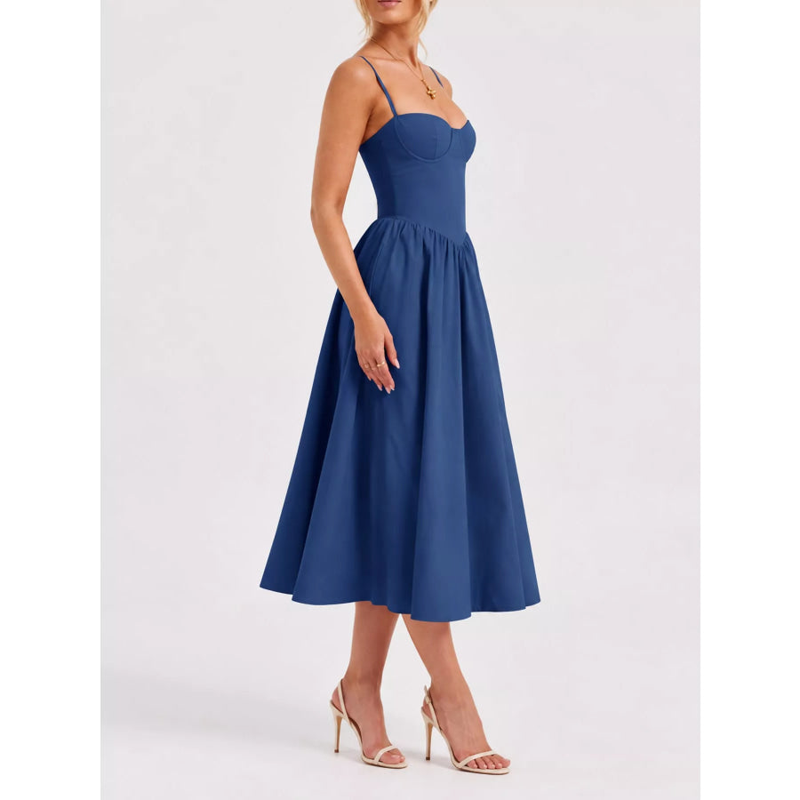 Sweetheart Neck Midi Cami Dress Apparel and Accessories