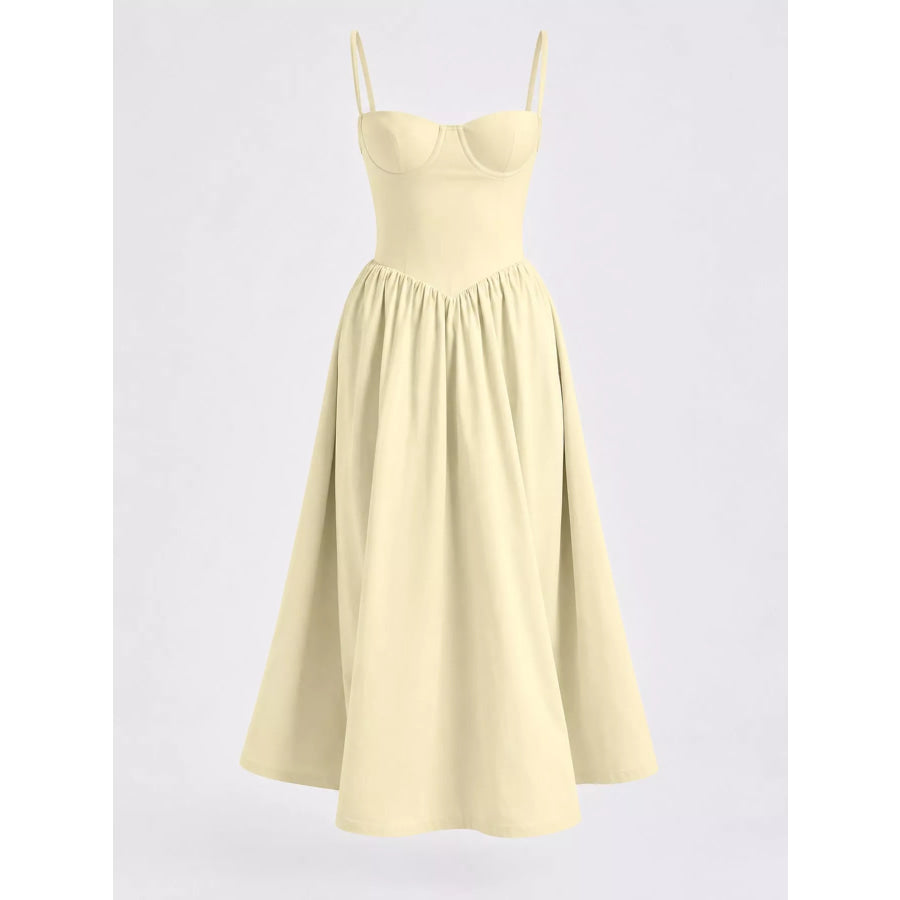 Sweetheart Neck Midi Cami Dress Apparel and Accessories