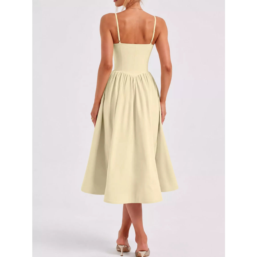 Sweetheart Neck Midi Cami Dress Apparel and Accessories