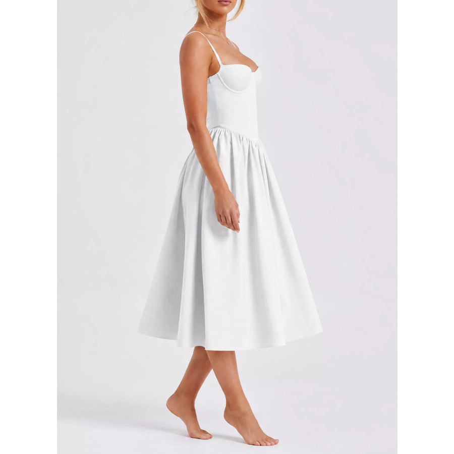 Sweetheart Neck Midi Cami Dress Apparel and Accessories