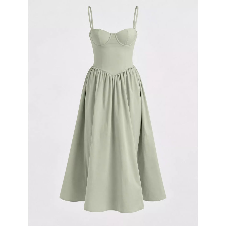 Sweetheart Neck Midi Cami Dress Apparel and Accessories